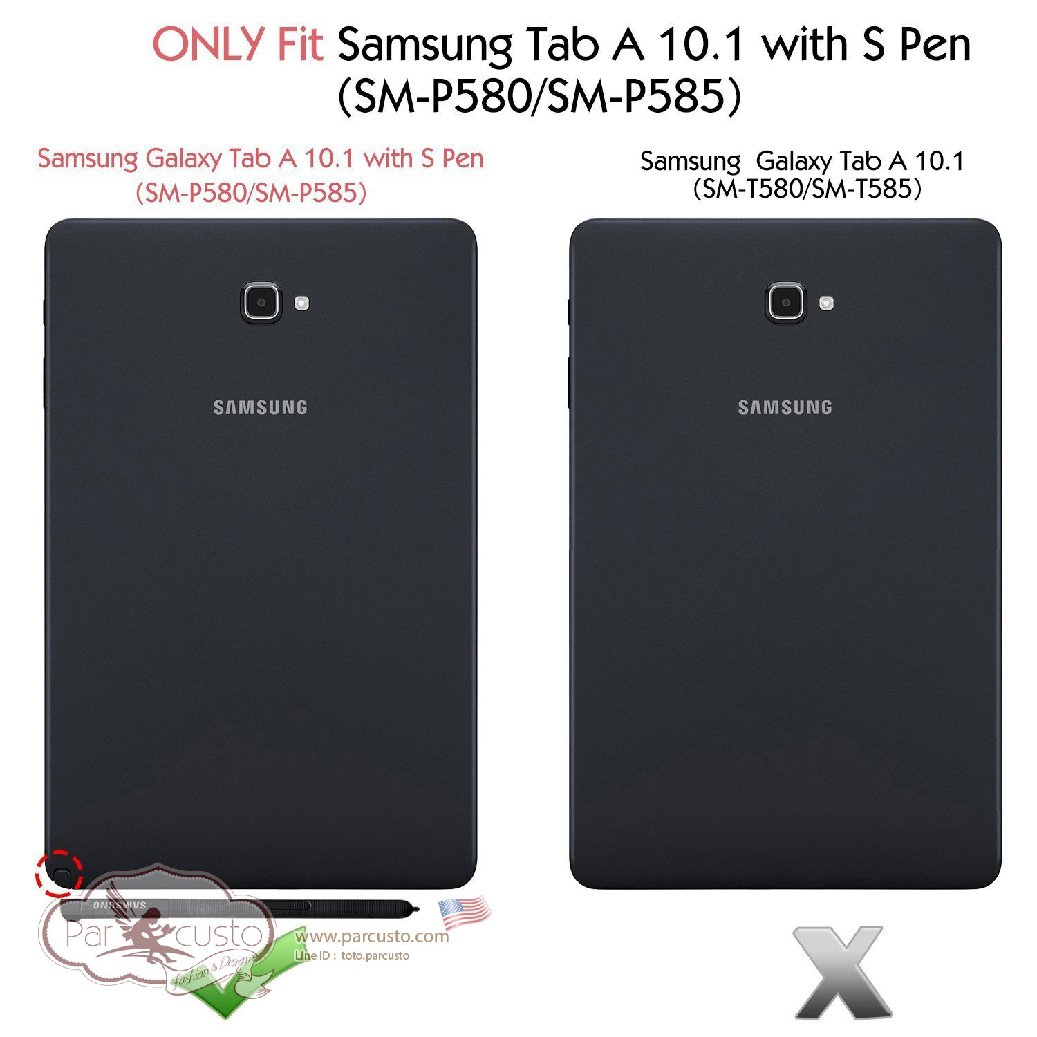 เคสกันกระแทก Samsung Galaxy Tab A 10.1 with S Pen (P580) จาก KIQ