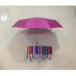 ร่มพับ 3 ตอน ผ้าร่มเคลือบยูวี โครงโลหะ มือเปิด ด้ามจับร้อยเชือก ปลอกผ้า คละสี