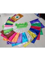 ธงนำทางอพยพหนีไฟผ้าต่วนแบบวงกลม ( สกรีนโลโก้และข้อความด้านเดียว )