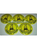 ตัวอย่างเข็มกลัด Forklift Driver ใส่ชื่อบริษัทและ Run Number