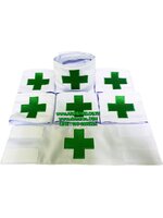 ปลอกแขนพยาบาล (กากบาทเขียว ) แบบติดเทปตีนตุ๊กแกปรับรอบวงแขน