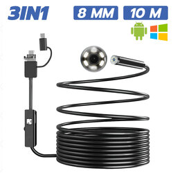 กล้องงู HD USB-android-type C 3IN1 (8 มิลิเมตร) สายยาว10เมตร รุ่น TC-10