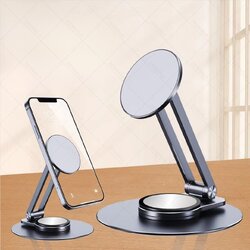 ขาตั้งโทรศัพท์แม่เหล็ก รุ่น 2 พับ สีเงิน