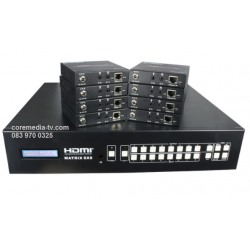 8x8 4K HDBaseT matrix switch over 100m extender ราคาพิเศษ Coremedia-TV