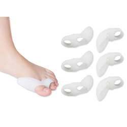 ซิลิโคนคั่นนิ้วเท้าแบบสวม (นิ้วโป้ง/นิ้วชี้/กลาง) 2รู ลดการเสียดสีในการเดิน (x3คู่)