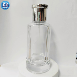 jpf204 80ml. ขวดน้ำหอมแก้ว สีใสฝาเงินเงา