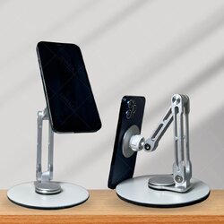 ขาตั้งโทรศัพท์แม่เหล็ก 360 องศา รุ่น 3 พับ สีเงิน