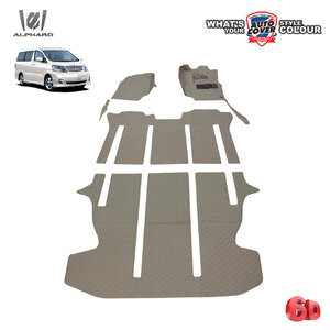 พรมปูพื้นรถยนต์ 6D รถ TOYOTA ALPHARD 2007-2010 พรมรถยนต์ ชุดเต็มคัน รวมท้าย