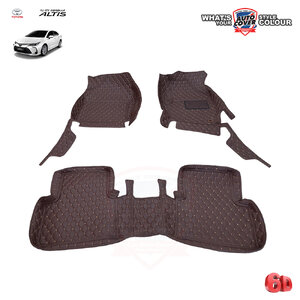 พรมปูพื้นรถยนต์ 6D รถ TOYOTA ALL NEW ALTIS ปี 2019-2023 พรมรถยนต์ชุดภายในห้องโดยสาร จำนวน 3 ชิ้น