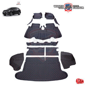 พรมปูพื้นรถยนต์ 6D รถ HONDA HRV ปี 2015-2020 พรมรถยนต์ ชุดเต็มคัน+หลังเบาะ+แผ่นท้าย+ซุ้มล้อ จำนวน 9 ชิ้น