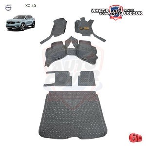 พรมปูพื้นรถยนต์ 6D รถ VOLVO XC40 ปี 2021-2026 ชุดเต็มคัน รวมแผ่นท้ายและหลังพนักพิง จำนวน 6 ชิ้น