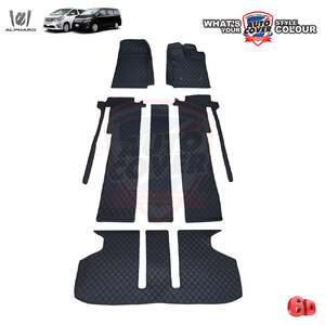 พรมปูพื้นรถยนต์ 6D รถ TOYOTA ALPHARD VELLFIRE ปี 2009-2015 พรมรถยนต์ ชุดเต็มคัน (รางซ้ายขวา2รางคู่) จำนวน 6 ชิ้น