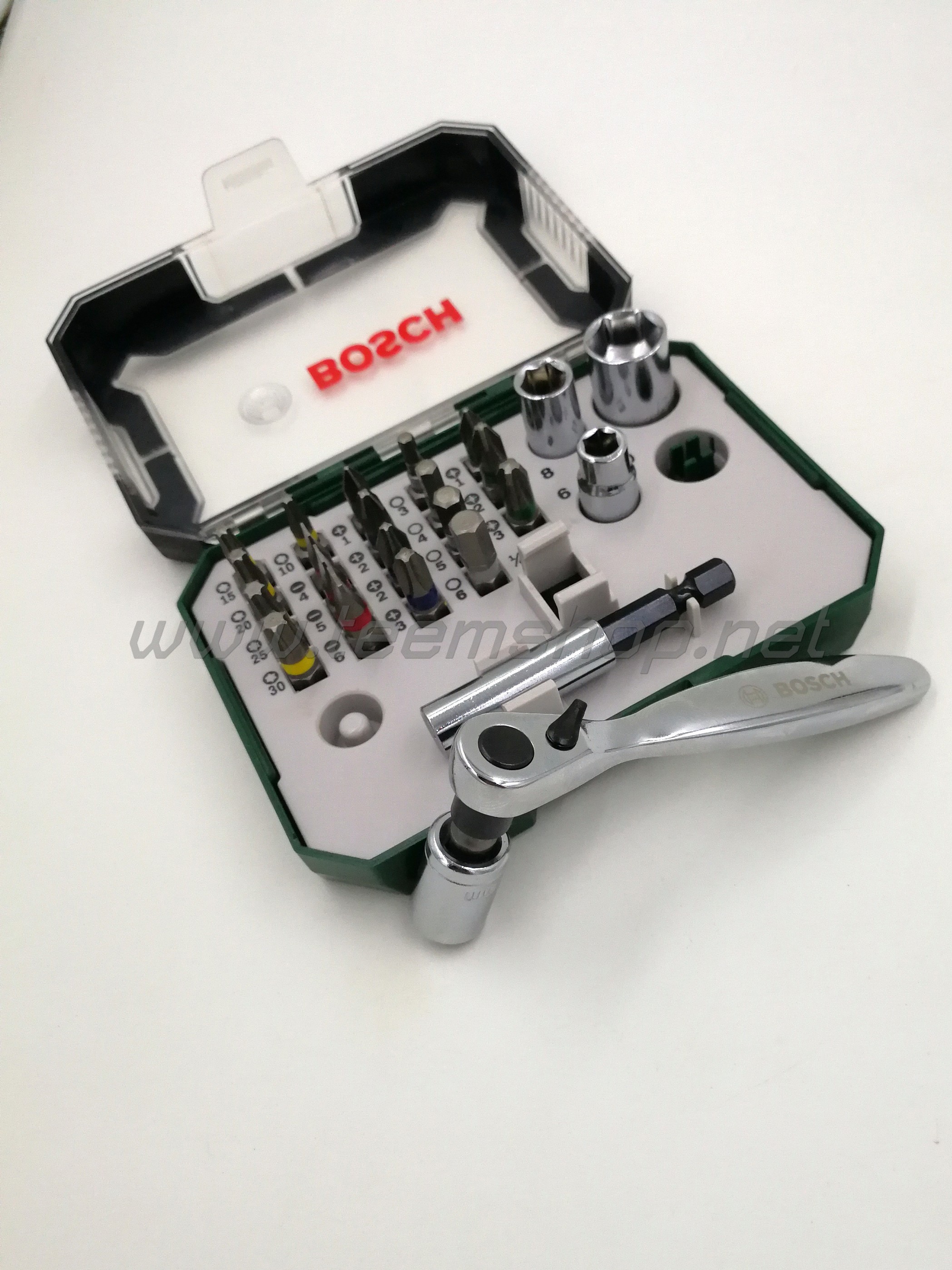 2607017392 BOSCH ชุดเครื่องมือ 27ชิ้น พร้อมด้ามขัน 90องศา