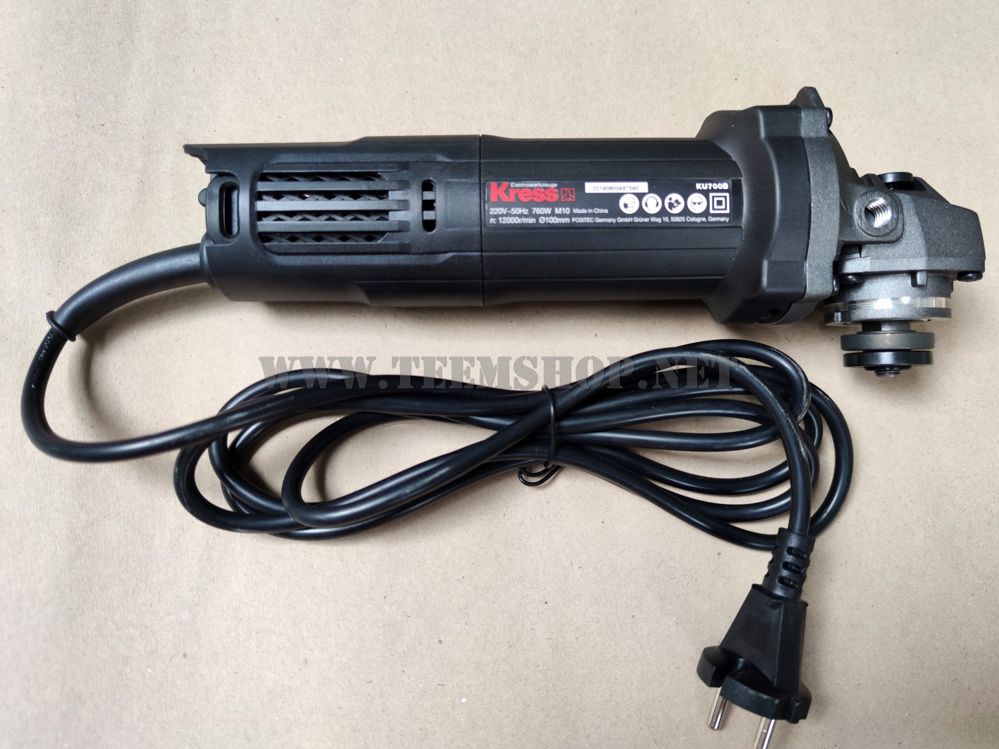 KRESS เครื่องเจียร 4นิ้ว สวิทช์ท้าย KU700B 760W.