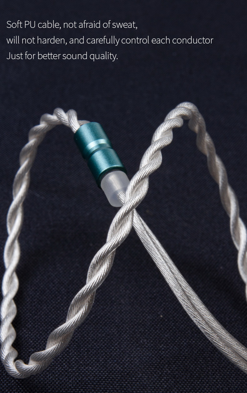 ขาย BGVP F3 สายหูฟัง 6N OCC ชุบเงินถัก ถอดเปลี่ยนหัวแจ๊คได้