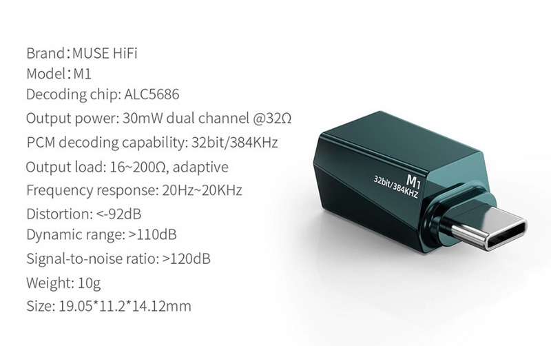 ขาย MuseHifi M1 หัวแปลง Type-C เป็น 3.5 สำหรับหูฟัง มีชิป DAC ในตัว