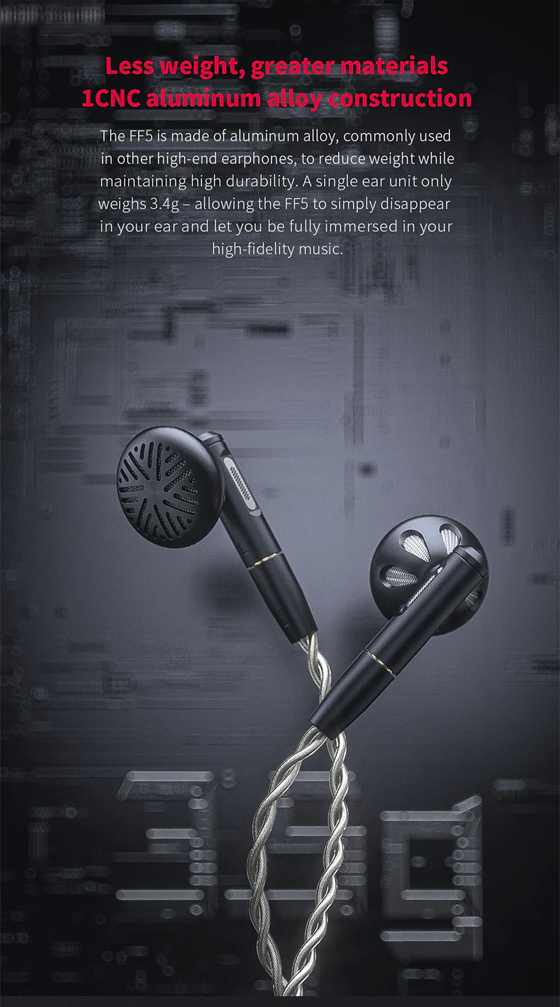 ขาย FiiO FF5 หูฟังเอียบัดไดรเวอร์ไดนามิก 14.2mmรุ่นใหม่ บอดี้อลูมิเนียม ถอดสายได้ ประกันศูนย์ไทย