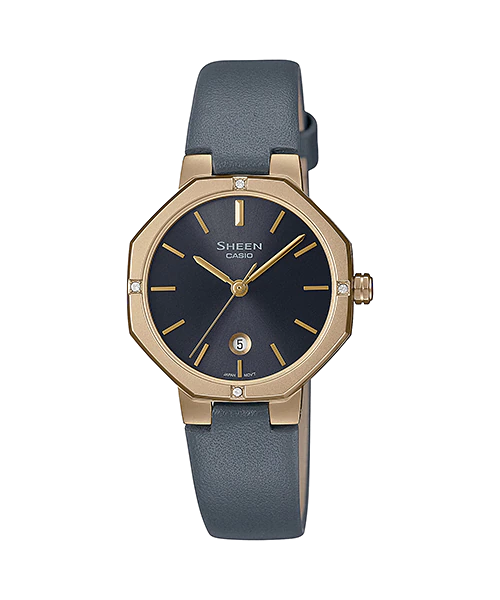 นาฬิกา คาสิโอ Casio SHEEN SAPPHIRE CRYSTAL คริสตัลแซฟไฟร์ SHE-4543 series รุ่น SHE-4543GL-8A ของแท้ รับประกัน1ปี