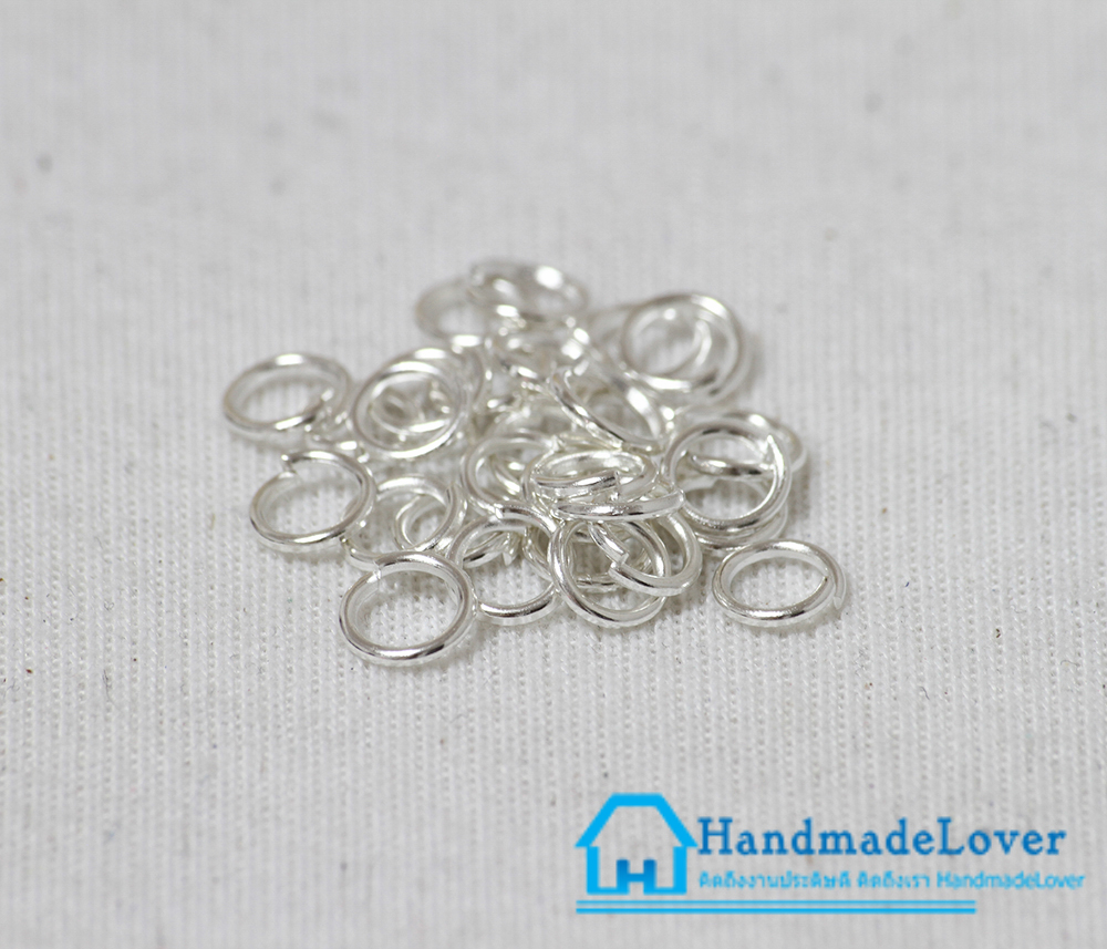 ห่วงกลม สีเงิน ขนาด 6 มม. [บรรจุ 15 กรัม / 180 ห่วง]