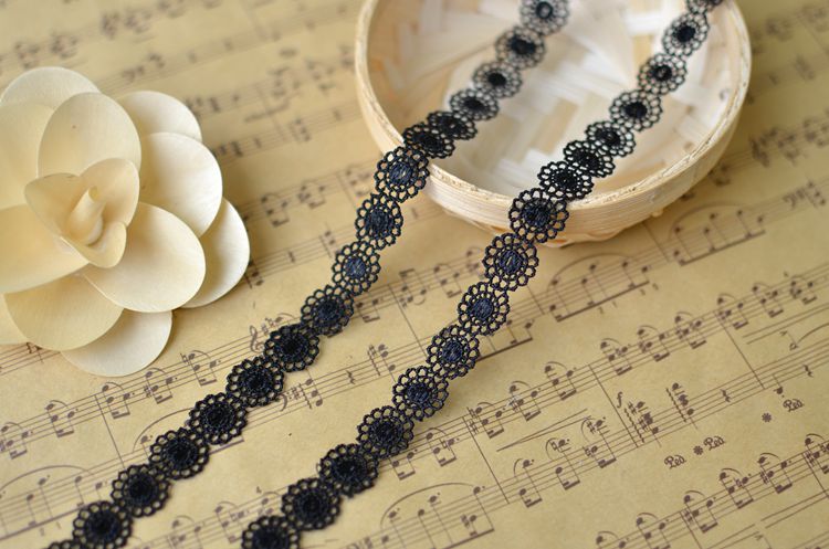 ผ้าลูกไม้ สีดำ สำหรับทำ Choker ขนาด 1.5 CM.