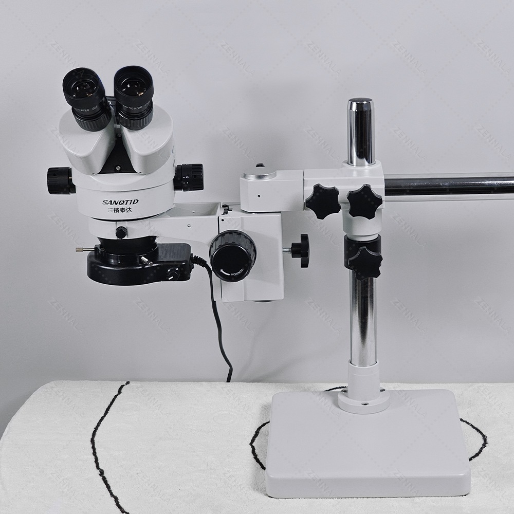 กล้องจุลทรรศน์ แบบมีแขน SANQTID trinocular stereo 7-45x Full HD รุ่น ZSA-45-HD