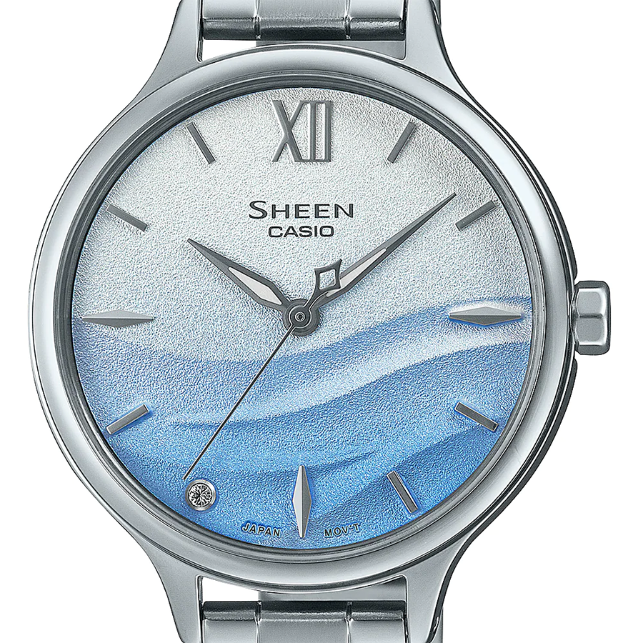 นาฬิกา คาสิโอ Casio SHEEN SAPPHIRE CRYSTAL คริสตัลแซฟไฟร์ SHE-4550 series รุ่น SHE-4550D-2A ของแท้ รับประกัน1ปี