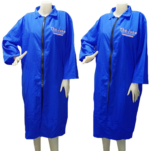 Dogtalog Groomer Apparel เสื้อคลุมผ้าร่ม เสื้อคลุมตัดขน เสื้อคลุมช่าง เสื้อคลุมกันเปื้อน สีน้ำเงิน