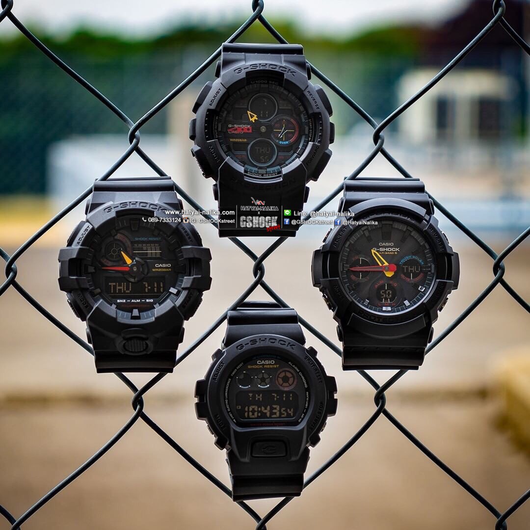 นาฬิกา Casio G-Shock Special color Basic Jet Black Multi-color series รุ่น GA-700BMC-1A ของแท้ รับประกัน1ปี