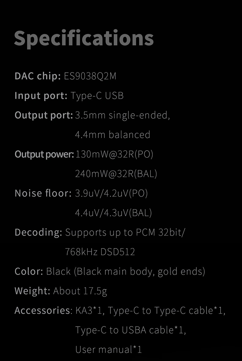 FiiO KA3 DAC/AMP พกพาระดับเรือธง รองรับ 32Bit/768kHz, DSD512