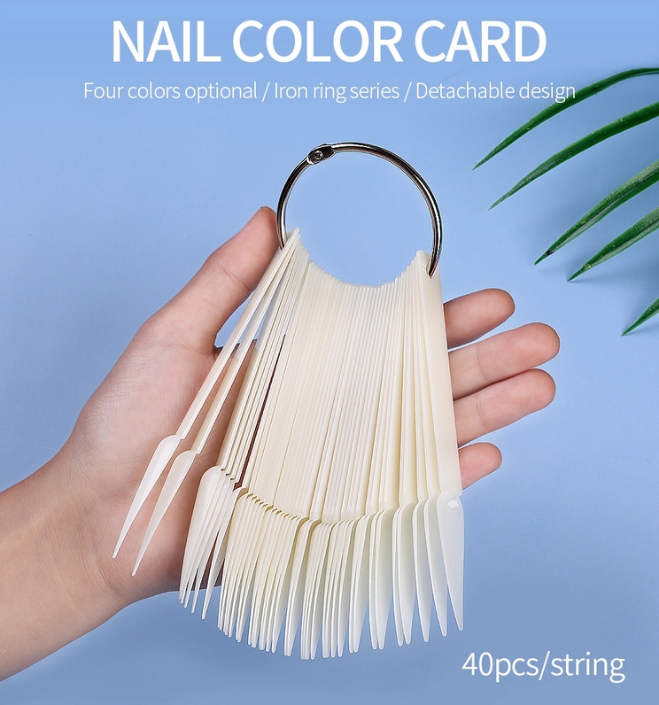 ( ชาร์ตสี ใบพัด แหลม ห่วงกลม ) ชาร์ทเล็บสำหรับทาสีตัวอย่าง ให้ลูกค้าเลือก ทาได้ทั้งสีเจล และ สีทาเล็บธรรมดา