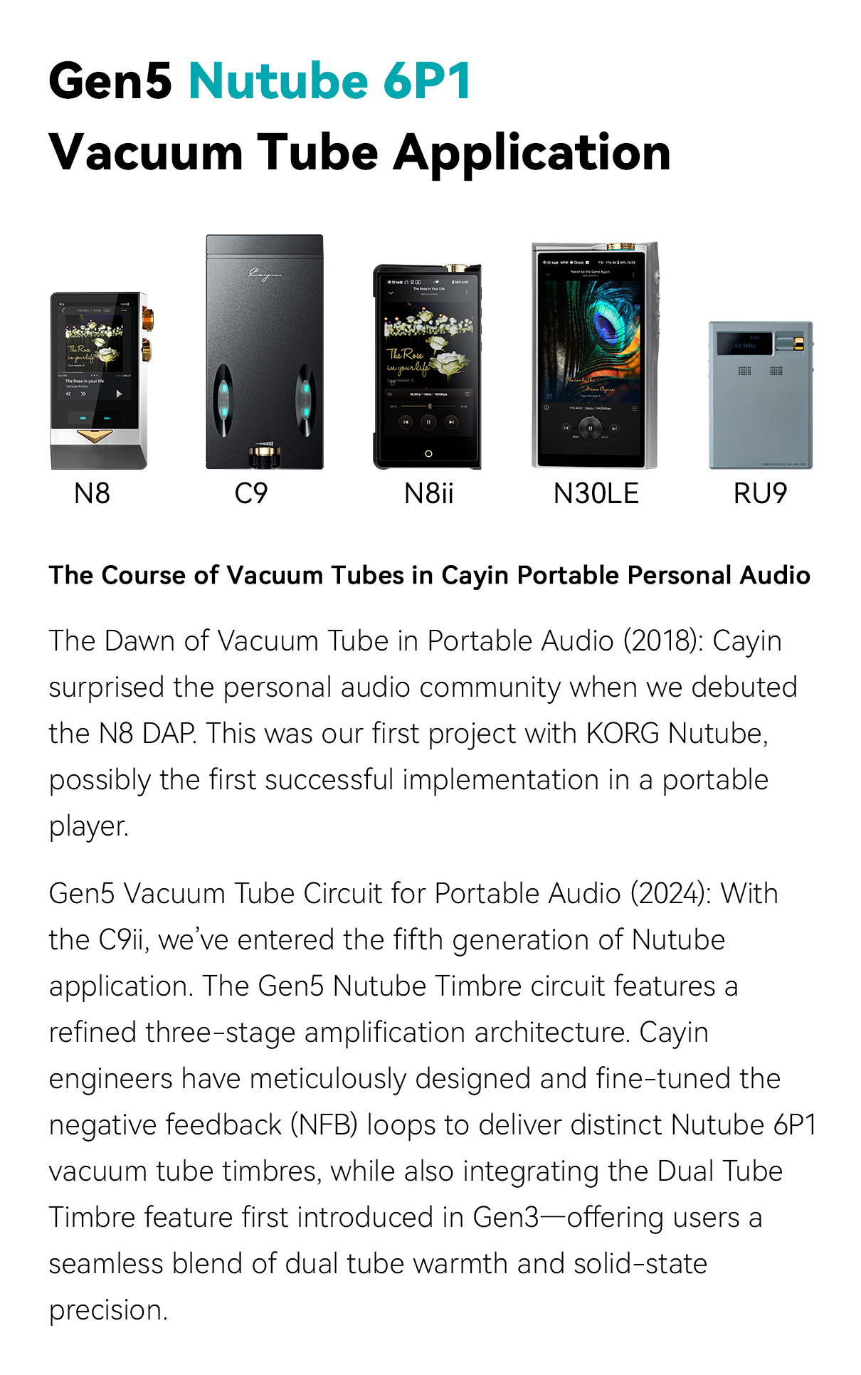 Cayin RU9 DAC/AMP พกพา หลอดสุญญากาศ Nutube 6p1 และ DAC Dual AK4493SEQ ประกันศูนย์ไทย