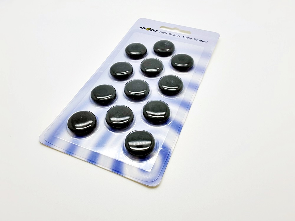 ฟองน้ำหูฟังเอียบัด Hiegi สีดำ ไม่เจาะรู ขนาดมาตรฐาน สำหรับหูฟัง Earbud ทุกรุ่น 1แพค 6คู่