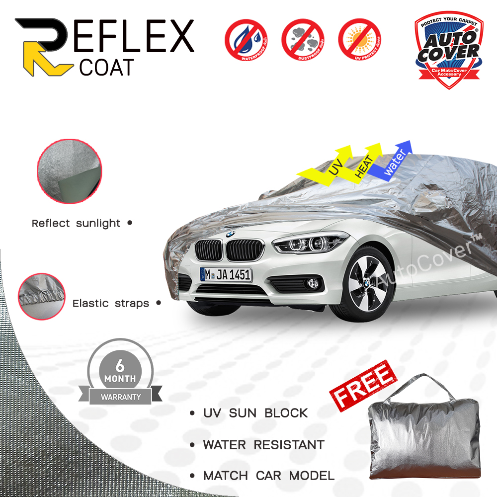 ผ้าคลุมรถเข้ารูป รถ BMW SERIE 1 รหัส F20 ปี 2012-2018 ผ้าคลุมกันแดด กันไอร้อน กันน้ำ รุ่น REFLEX COAT