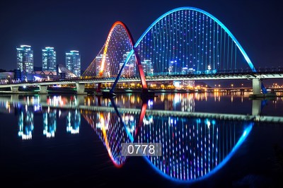 ฉากสำหรับถ่ายรูปหรือ Live สีสวยสด รูปวิวกลางคืน #01 ขนาด 2x1.5m [หมด]