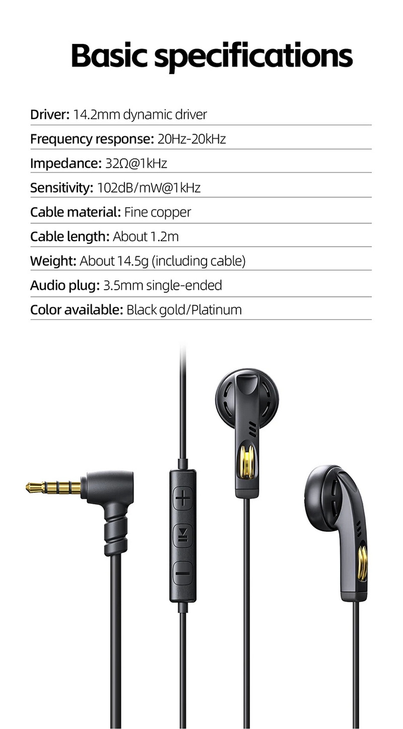 FiiO JF11 (JadeAudio JF11) หูฟังเอียบัด Retro รูปตัว U ไดรเวอร์ไดนามิก 14.2 มม. ประกันศูนย์ไทย