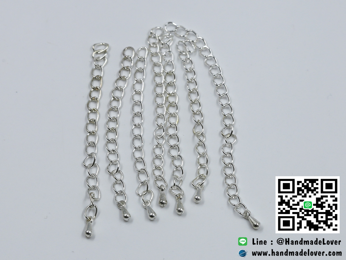 โซ่ปรับระดับ Nickel Free สีเงิน [งานจีน] [แพ็ค 10 ชิ้น]