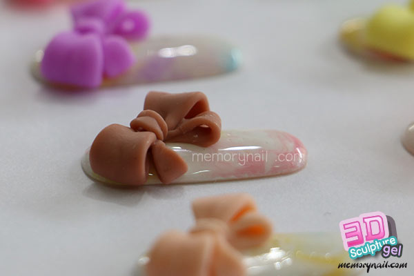 ลายเล็บปั้นนูน,ปั้นนูนเจล,เจลปั้นนูน,ลายโบว์