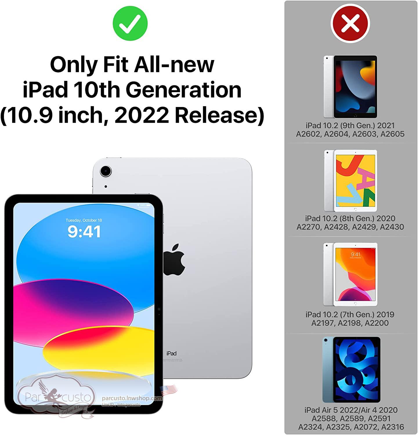 เคสกันกระแทก Apple New iPad 10.9 Gen 10 (2022) [Rugged Hybrid] จาก MoKo [Pre-order USA]