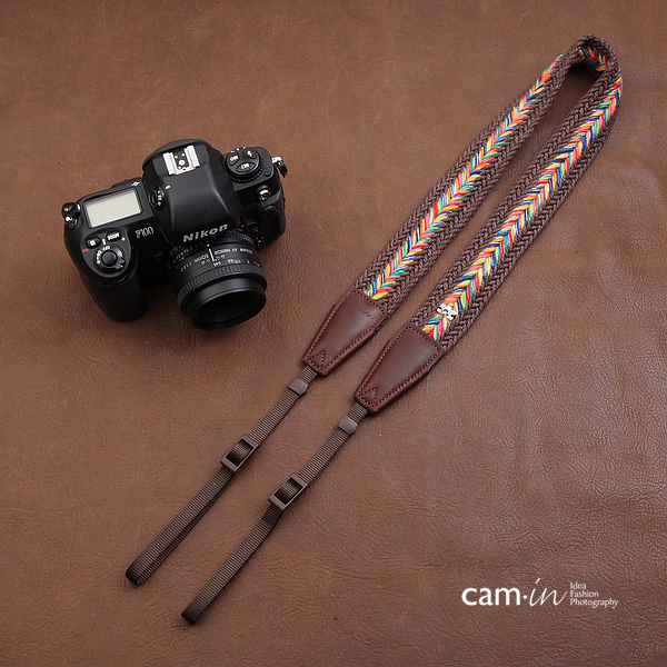 สายคล้องกล้องสวยๆ สีสดใส cam-in Glory Pony Dark Brown