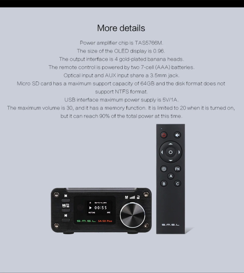 ขาย SMSL SA-50 PLUS DAP ตั้งโต๊ะพร้อม Amplifier ในตัว ประกันศูนย์ไทย