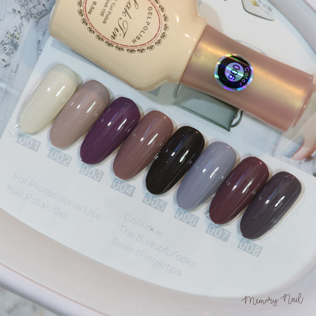 สีเจลทาเล็บ Klana ชุด8สี เทาน้ำตาล Grey series