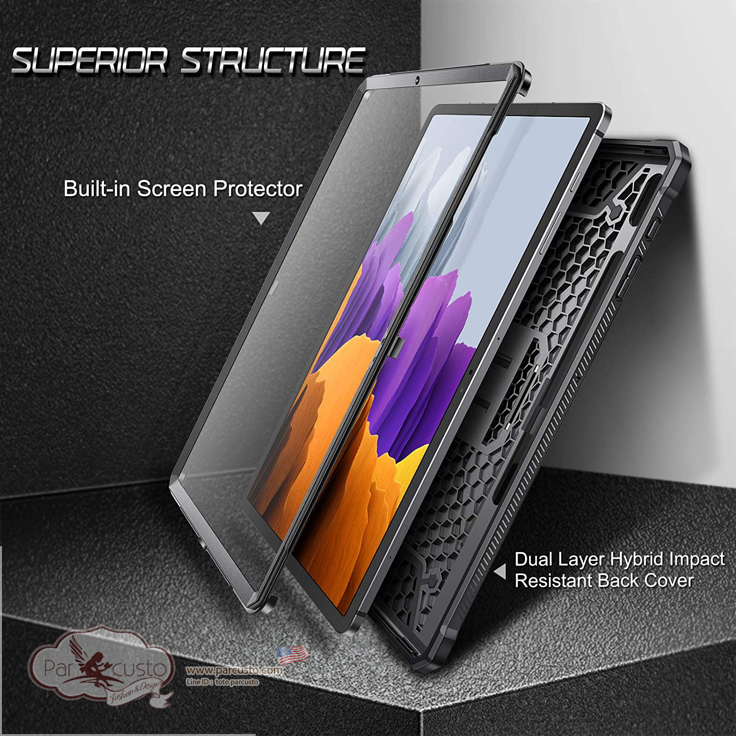 เคสกันกระแทก Samsung Galaxy Tab S7 Plus 12.4 inch 2020 [Tuatara จาก Fintie[Pre-order USA]