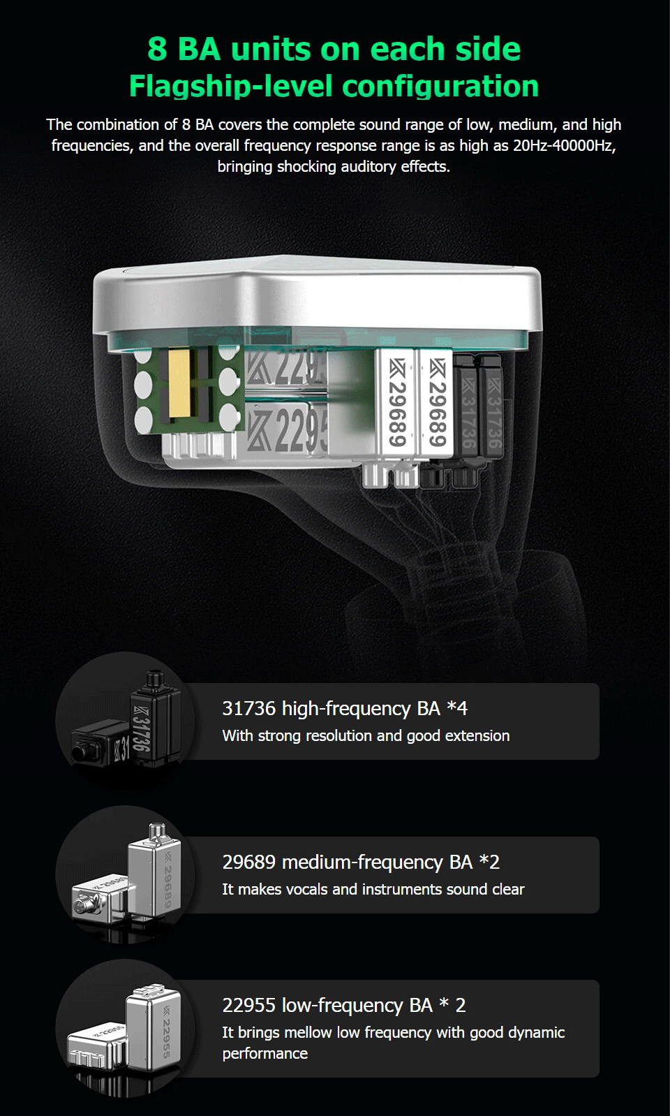 KZ AS16 PRO หูฟัง IEMs 8 ไดร์เวอร์ 8BA ประกันศูนย์ไทย