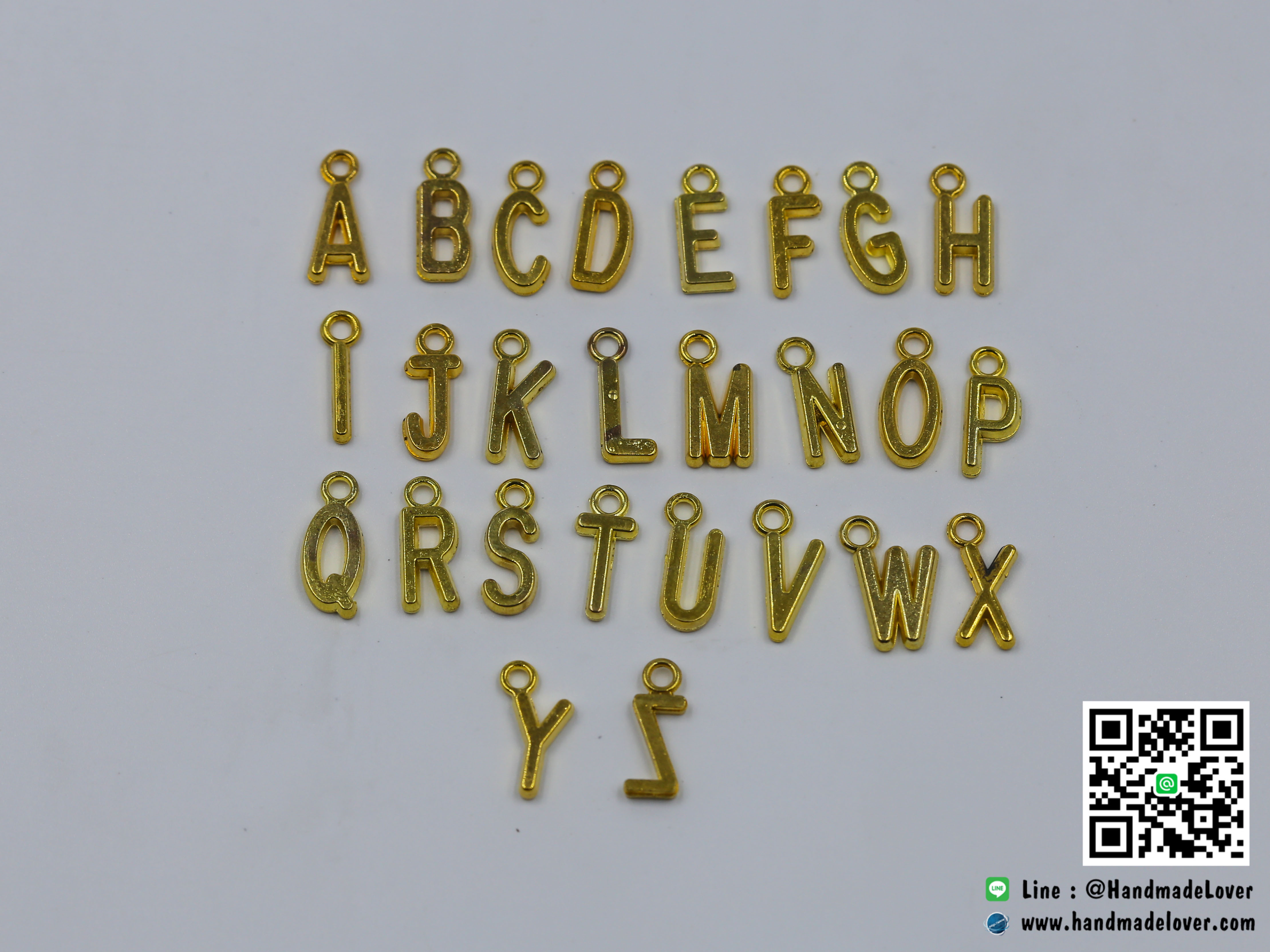 จี้,ตัวห้อยซิปโลหะ สีทอง ตัว "A-Z" แบบห้อย