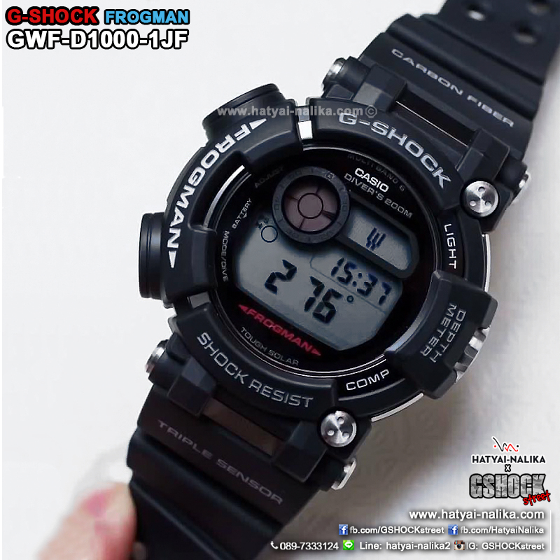 นาฬิกา Casio G-Shock มนุษย์กบ FROGMAN Triple Sensor /Multiband6 /Tough Solar/Carbon Fiber รุ่น GWF-D1000-1 "Made in Japan"