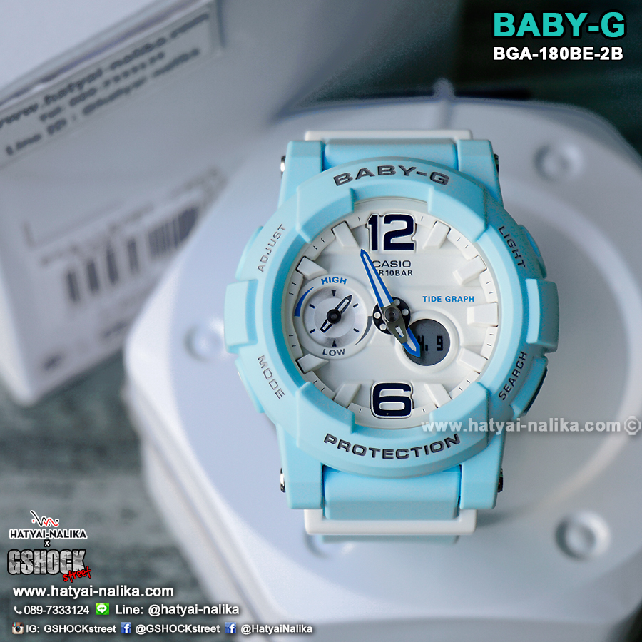นาฬิกา Casio Baby-G Beach Pastel Color series รุ่น BGA-180BE-2B ของแท้ รับประกัน1ปี