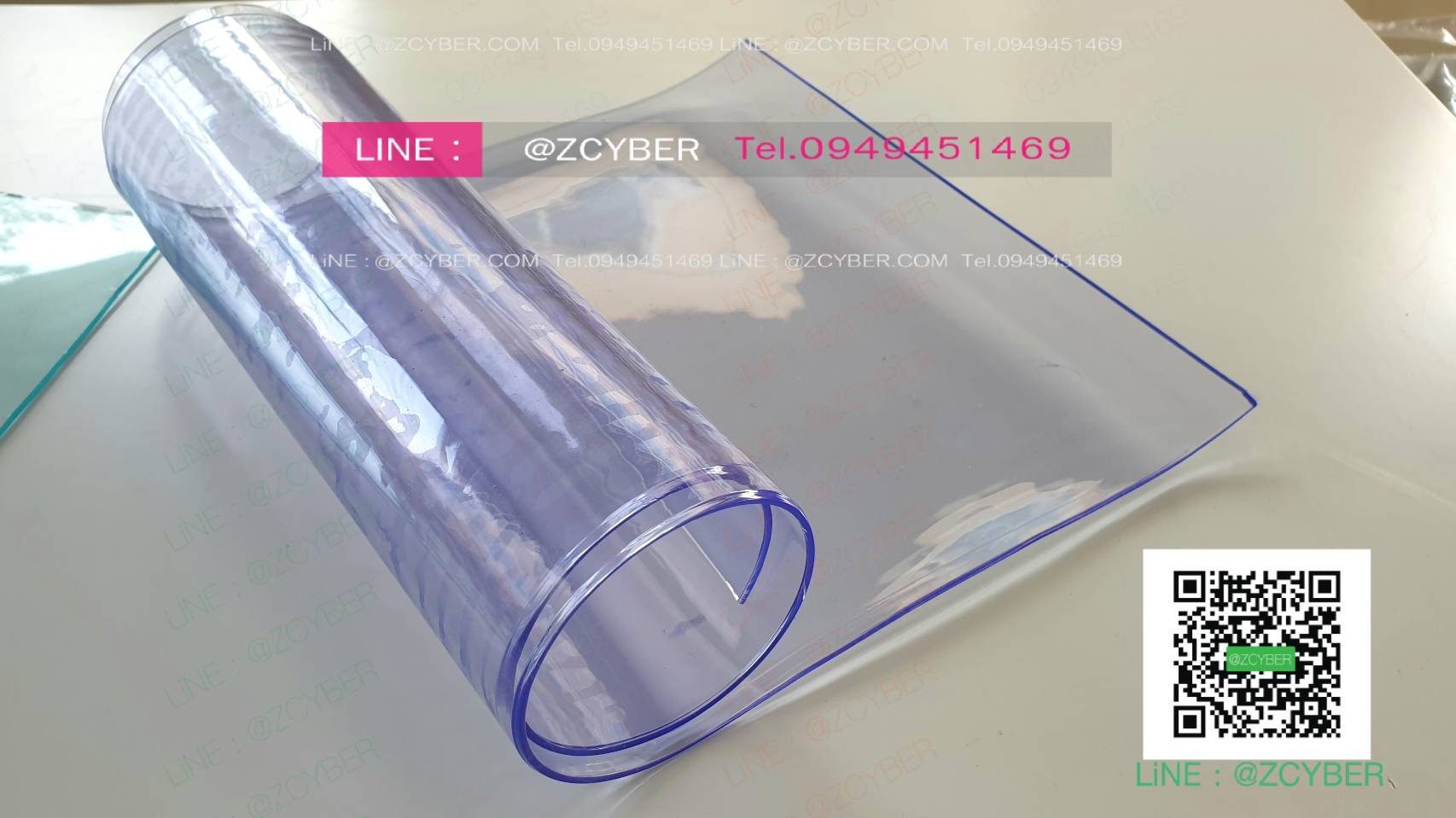 พลาสติกใสเรียบ 3x300mm ตัดแบ่ง