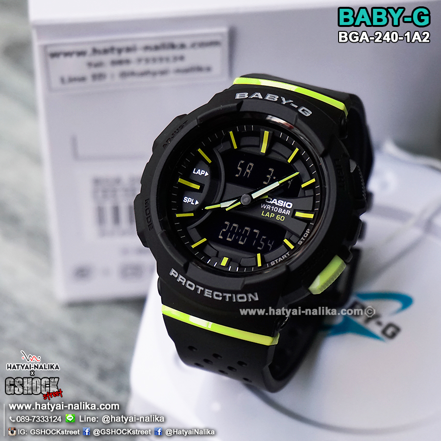 นาฬิกา Casio Baby-G for Running BGA-240 series รุ่น BGA-240-1A2 ของแท้ รับประกัน1ปี