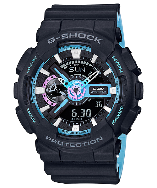 นาฬิกา Casio G-Shock Special Pearl Blue Neon Accent Color series รุ่น GA-110PC-1A ของแท้ รับประกัน1ปี