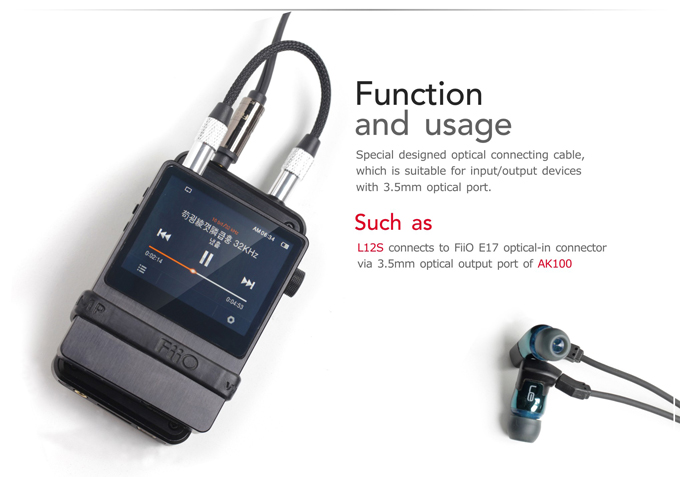 ขาย FiiO L12S สาย Optical To Optical แบบ3.5mm สำหรับ FiiO E17 , AK100 , Macbook Pro แบบสั้น